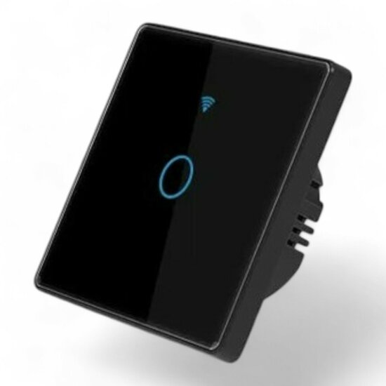 Smart WiFi Touch Lichtschakelaar Zwart 1-knop