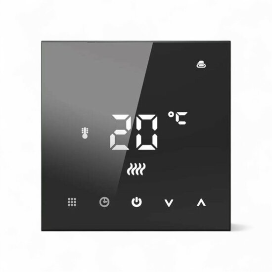 Wifi Inbouw Thermostaat met Touchscreen voor C.V. Installatie (zwart)