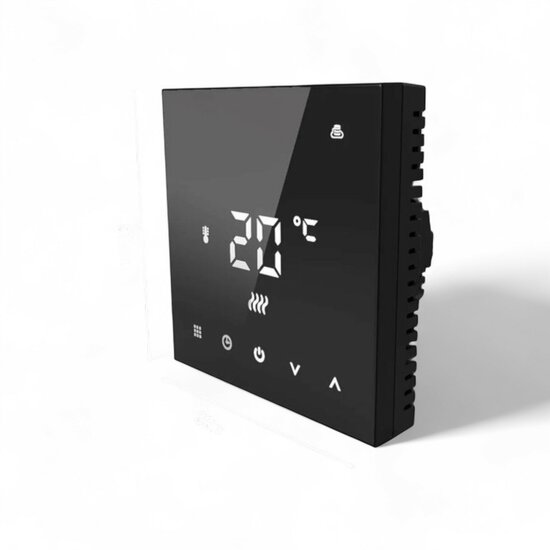 Wifi Inbouw Thermostaat met Touchscreen voor C.V. Installatie (zwart)
