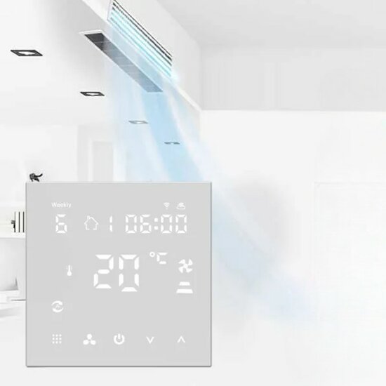 Wifi Inbouw Thermostaat met Touchscreen voor C.V. Installatie (wit)