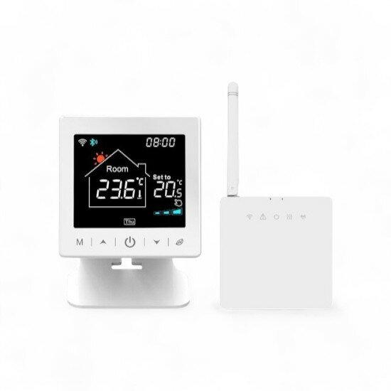 Wifi Draadloze Thermostaat met Tiptoetsen voor C.V. Installatie (zwart/wit)