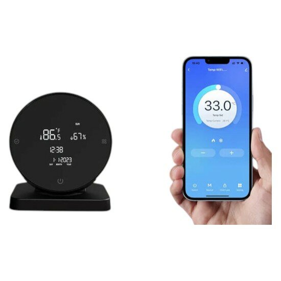 Wifi Draadloze Thermostaat met Touchscreen voor C.V. Installatie (zwart)