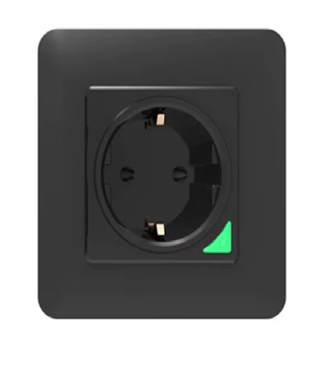 Inbouw stopcontact zwart (16amp)