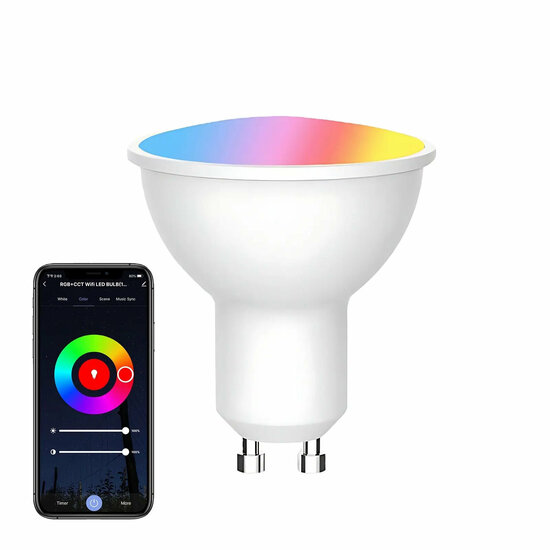 2-PACK | WiFi Slimme spotlight GU10 4,7W RGB + CCT