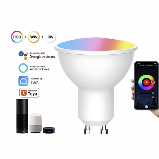 2-PACK | WiFi Slimme spotlight GU10 4,7W RGB + CCT