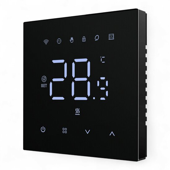 WiFi Einbau-Thermostat mit Touchscreen f&uuml;r Heizung (schwarz)