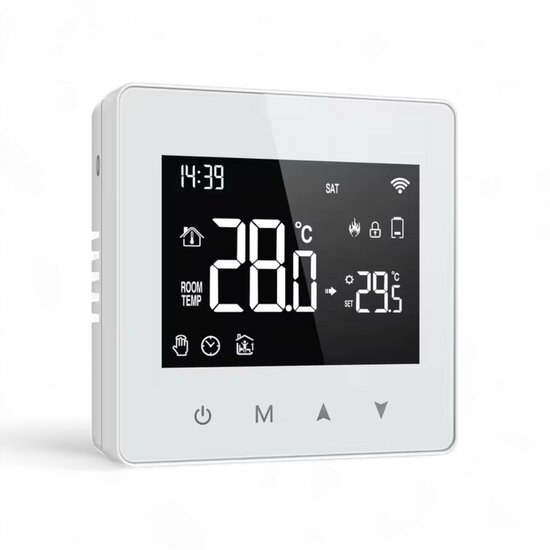 WiFi Aufputz-Thermostat mit Touchscreen f&uuml;r Heizung (schwarz/wei&szlig;)