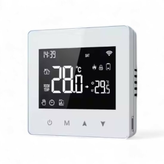 WiFi Aufputz-Thermostat mit Touchscreen f&uuml;r Heizung (schwarz/wei&szlig;)