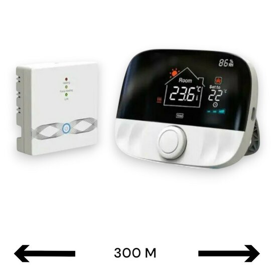 WiFi Wireless Thermostat with Knob for Heating (black/grey)