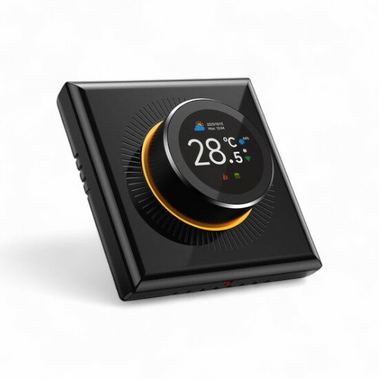 Wifi Einbau-Thermostat mit Drehschalter f&uuml;r Zentralheizungsanlage (schwarz)
