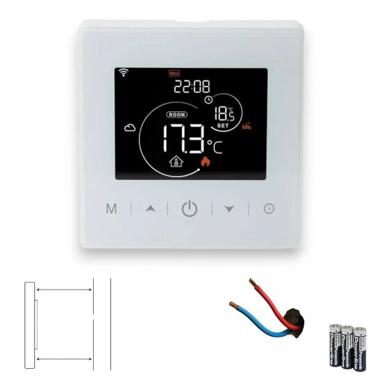 Wifi Opbouw Thermostaat met Touchscreen voor C.V. Installatie (met statistieken)