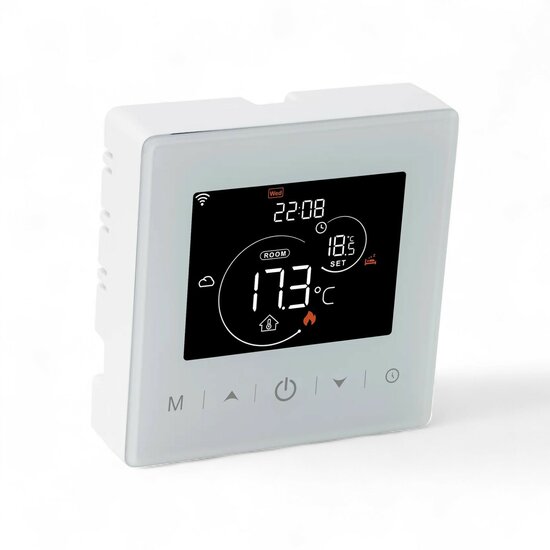 Wifi Opbouw Thermostaat met Touchscreen voor C.V. Installatie (met statistieken)