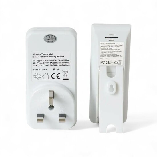 Thermostat prise max 16Amp (chauffage et climatisation) avec t&eacute;l&eacute;commande