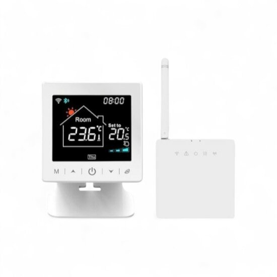 WiFi Wireless Thermostat with Touch Buttons for Heating (black/white)
