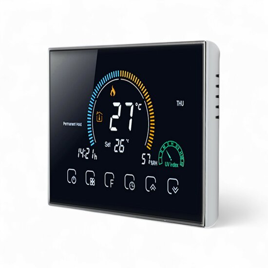 Wifi Inbouw Thermostaat met Touchscreen voor Electrische verwarming  (zwart)