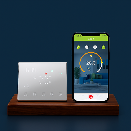 Wifi Draadloze Thermostaat met Touchscreen voor alle type verwarming (wit)