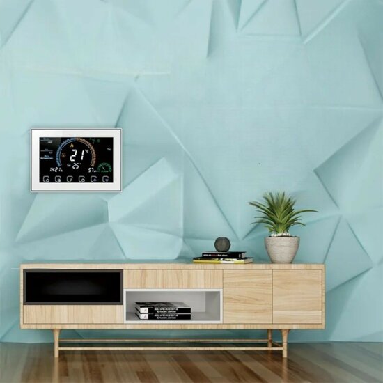 WiFi-Einbauthermostat mit Touchscreen f&uuml;r elektrische Heizung (Wei&szlig;)