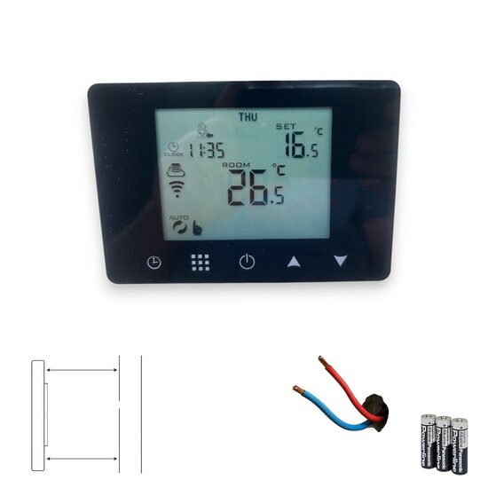 Zigbee Opbouw Thermostaat met Touchscreen voor C.V. Installatie (wit) - Excl. Gateway