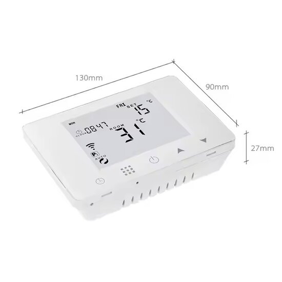 Zigbee Opbouw Thermostaat met Touchscreen voor C.V. Installatie (wit) - Excl. Gateway