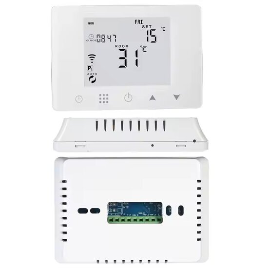 Zigbee Opbouw Thermostaat met Touchscreen voor C.V. Installatie (wit) - Excl. Gateway