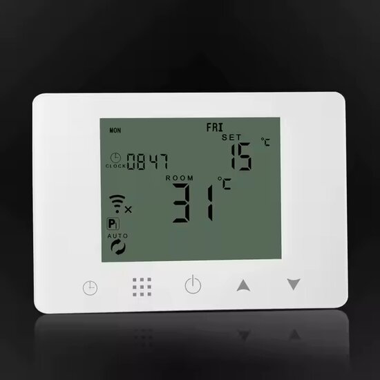Zigbee Opbouw Thermostaat met Touchscreen voor C.V. Installatie (wit) - Excl. Gateway