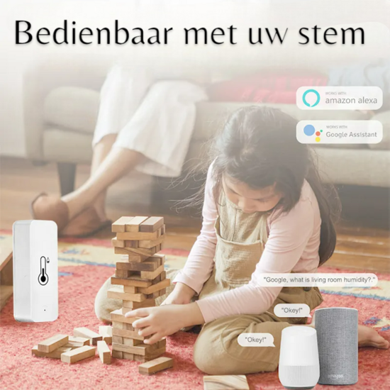 vochtigheids- en temperatuursensor (zonder display)