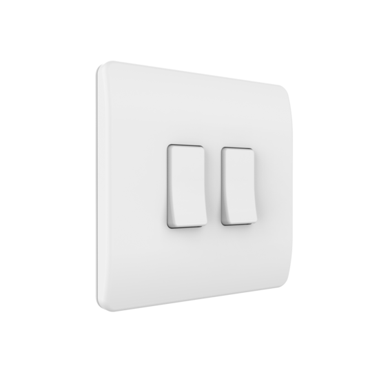 Draadloze Wandschakelaar (Batterij) Wit 2-Voudig Aan/Uit - Losse Knop