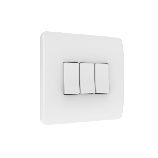 Draadloze Wandschakelaar (Batterij) Wit 3-Voudig Aan/Uit - Losse Knop