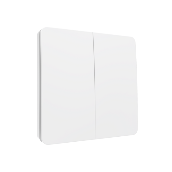 Draadloze Wandschakelaar (Kinetisch) Schakelaar Wit 2-Voudig Aan/Uit + Dimmer - Losse Knop
