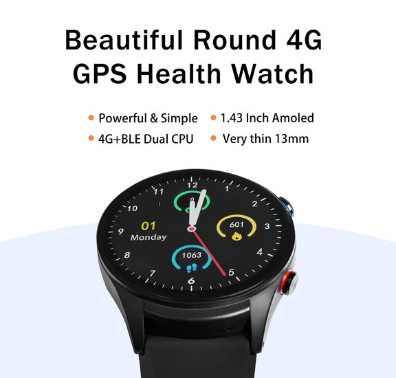 SOS Horloge 2-knops met 2-weg communicatie en hartslagmeter (GPS)