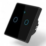 Smart WiFi Touch Lichtschakelaar Zwart 2-knoppen Smart WiFi Touch Lichtschakelaar Zwart 2-knoppen