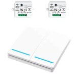 RF 433Mhz Slimme Draadloze Schakelaar Wit (2-knoppen) - SET RF 433Mhz Slimme Draadloze Schakelaar Wit (2-knoppen) - SET