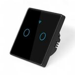 Smart WiFi Touch Lichtschakelaar Zwart 2-knoppen Smart WiFi Touch Lichtschakelaar Zwart 2-knoppen