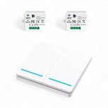 RF 433Mhz Slimme Draadloze Schakelaar Wit (2-knoppen) - SET RF 433Mhz Slimme Draadloze Schakelaar Wit (2-knoppen) - SET