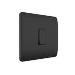 Draadloze Wandschakelaar (Batterij) Zwart 2-Voudig Aan/Uit - Losse Knop Draadloze Wandschakelaar (Batterij) Zwart 2-Voudig Aan/Uit - Losse Knop