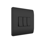 Draadloze Wandschakelaar (Batterij) Zwart 3-Voudig Aan/Uit - Losse Knop Draadloze Wandschakelaar (Batterij) Zwart 3-Voudig Aan/Uit - Losse Knop