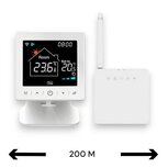 Wifi Draadloze Thermostaat met Tiptoetsen voor C.V. Installatie (zwart/wit) Wifi Draadloze Thermostaat met Tiptoetsen voor C.V. Installatie (zwart/wit)