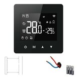 Wifi Surface-Mounted Thermostat with Touchscreen for Central Heating System (Black) Wifi Surface-Mounted Thermostat with Touchscreen for Central Heating System (Black)