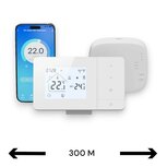 Wifi Draadloze Thermostaat met Tiptoetsen voor C.V. Installatie (wit) Wifi Draadloze Thermostaat met Tiptoetsen voor C.V. Installatie (wit)