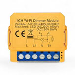 Slimme inbouw dimmer module 1 weg voor LED verlichting met app en hub bediening compact en discreet