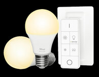 Starterset voor slimme verlichting met Zigbee systeem en warm wit licht met afstandsbediening en E27 fitting