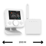 WLAN-Thermostat mit Drehknopf für Zentralheizung (schwarz/weiß)