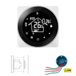 WiFi Einbau-Thermostat mit Touchscreen für Heizung (schwarz)