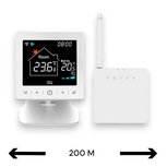 WLAN-Thermostat mit Touch-Tasten für CV-Installation (schwarz/weiß)