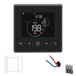 WLAN-Aufputzthermostat mit Touchscreen für Zentralheizung (mit Statistik) - Schwarz