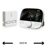 WLAN-Thermostat mit Drehknopf für Zentralheizung (schwarz/grau)