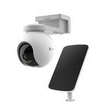 Camera voor buiten met batterij en zonnepaneel draaibaar en kantelbaar 4 megapixels wit kunststof IP65