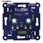 Smart rotary dimmer voor Zigbee systemen met dubbele kanaalbediening en inbouw montage kunststof blauw geschikt voor led en halogeen lampen