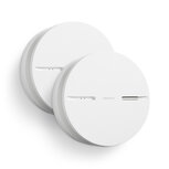 Slimme rookmelder voor woning met wifi verbinding en lange batterijduur set van 2 stuks wit kunststof