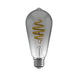 Smart lamp voor verlichting met wifi bediening en filament edison rookglas E27 fitting traploos instelbaar warm koel licht